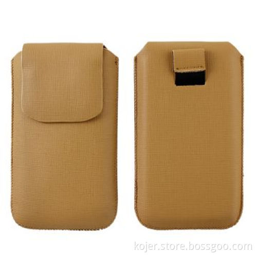 Leather Cellphone Pouch for iPhone 5, Made of PU Leather, Retractable Pull-tab, OEM Orders Welcomed